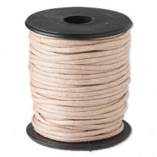 2mm Lightly Waxed Natural Cotton Cord - 25 metre