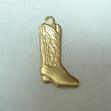 18mm Cowboy Boot Brass Charm