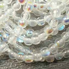 3mm Crystal AB Czech Round Beads - Pack of 100