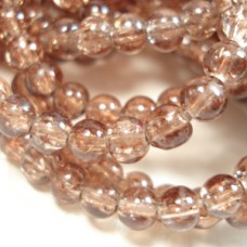4mm Dark Brown Crackle Beads - strand