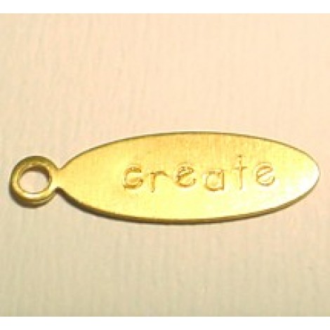 20x5mm Create Oval Raw Brass Tag - Pack of 10