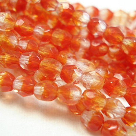 4mm Czech Firepolish Beads - Hurricane Crimson/Hyacinth - Pack of 50