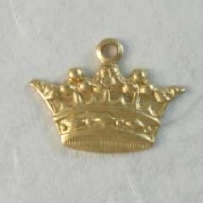 10x12mm Small Crown Raw Brass Charm - Pack of 10