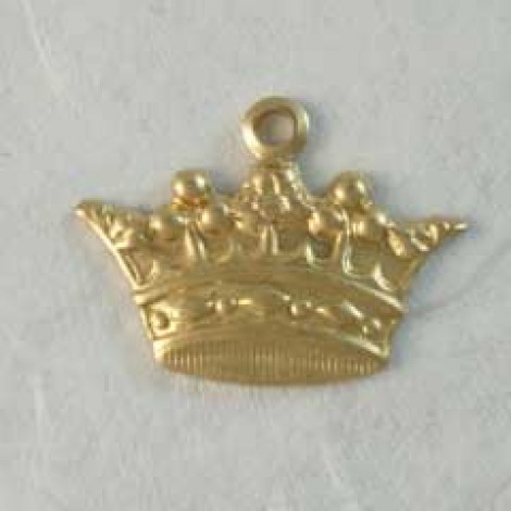 10x12mm Small Crown Raw Brass Charm
