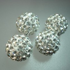 14mm Crystal Pave Beads - Crystal
