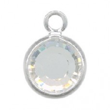 7mm Swarovski Silver Plated Drop Charms - Crystal