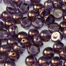 6mm Czech 2-Hole Cabochons - Crystal Lila Vega - Pack of 33