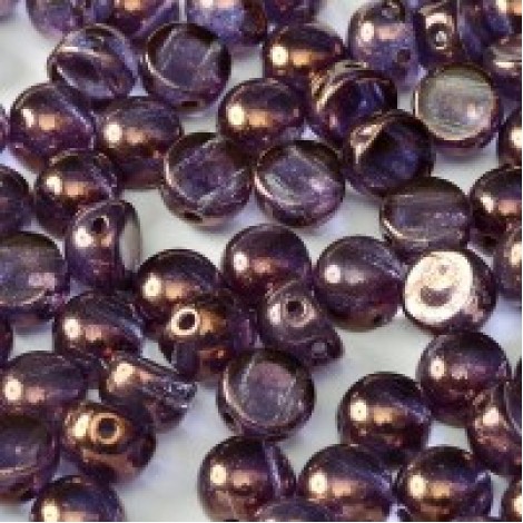 6mm Czech 2-Hole Cabochons - Crystal Lila Vega - Pack of 33