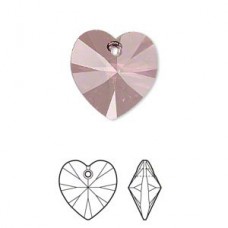 10mm Swarovski Heart Drops - Crystal Antique Pink - Pack of 2