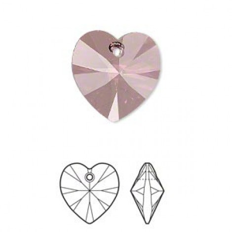 10mm Swarovski Heart Drops - Crystal Antique Pink - Pack of 2