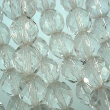 10mm Czech Firepolish Round Beads - Crystal Clear - Pack of 20