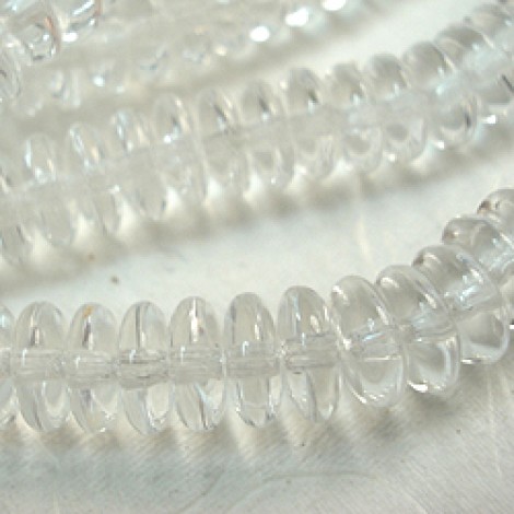 6mm Czech Rondelles - Crystal - Pack of 20