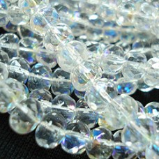 4x6mm Czech Firepolish Rondelles - Crystal AB - Pack of 20