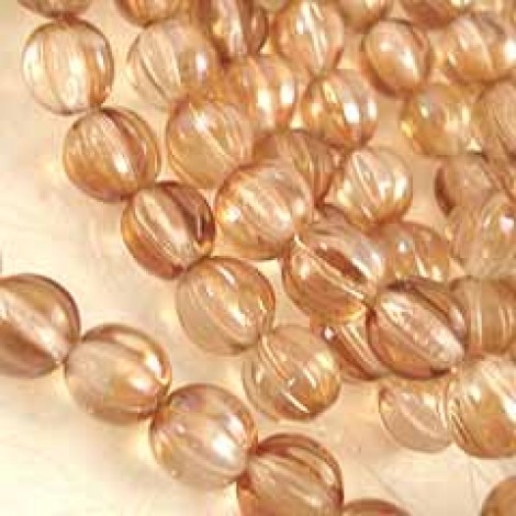 8mm Czech Melon Beads - Crystal-Celsian - Pack of 10 8mm Czech Melon Beads - Crystal-Celsian - Pack of 10