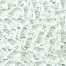 6mm Cz 2-Hole Silky Beads - Crystal - Pack of 40