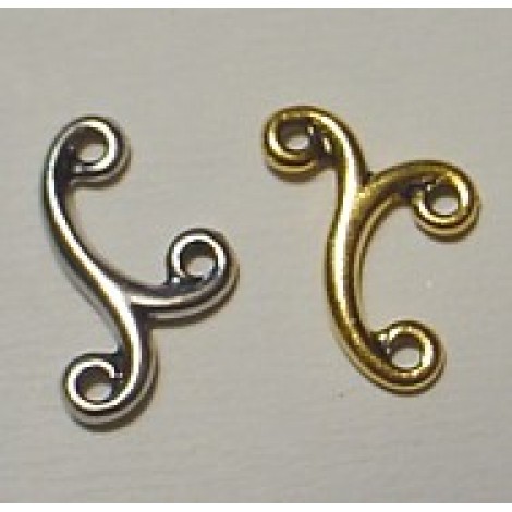 17x10mm TierraCast Melody 1-2 Link - Antique Silver or Gold 