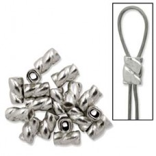 3mm (1mm ID) Sterling Silver Twisted 3mm Crimps (.014" - .019” Beading Wire)