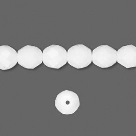8mm White Semi-Matte Czech Firepolish Beads - Pack of 20 8mm White Semi-Matte Czech Firepolish Beads - Pack of 20