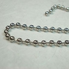 2.4mm Imitation Rhodium Silver Plated Silver Brass Ball Chain - Per Metre
