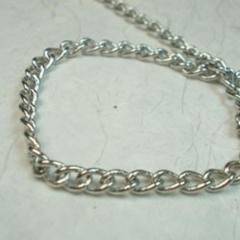 4.8x3.2mm Nickel Silver Plated Twist Oval Cable Chain - Per metre