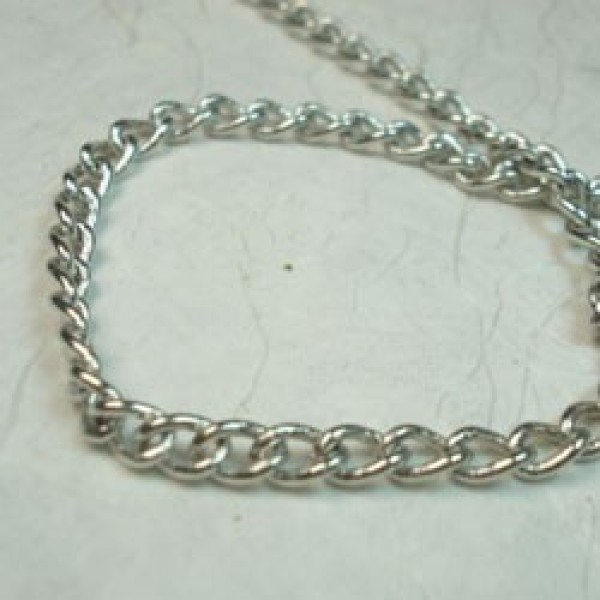 4.8x3.2mm Nickel Silver Plated Twist Oval Cable Chain BASE METAL