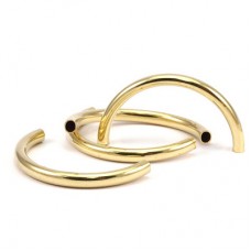 4x43mm Raw Brass Semi Circle Tube Beads - Each