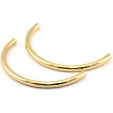 3.5x55mm Gold Plated Brass Semi-Circle Tube Beads - Each