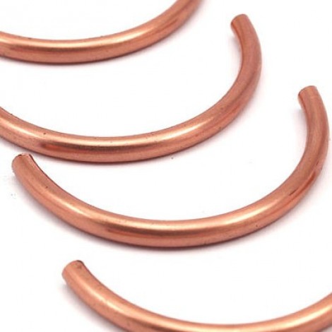 4x52mm Raw Copper Semi-Circle Tube Beads