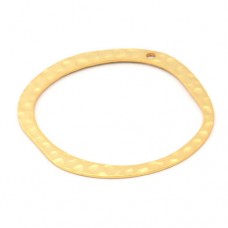 34x32x0.5mm Gold Plated Hammered Circle Charms with 1.8mm hole