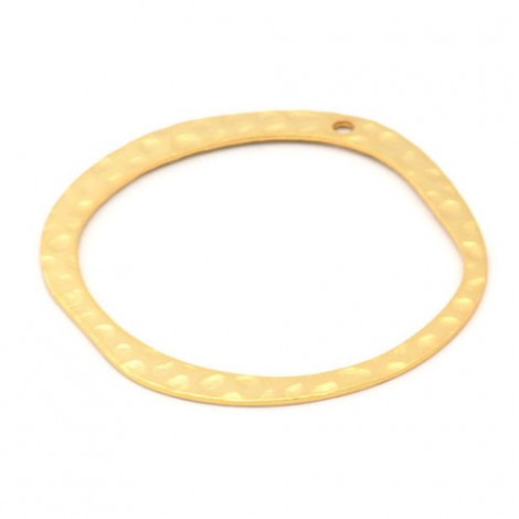 34x32x0.5mm Rose Gold Plated Hammered Circle Charms with 1.8mm hole - Pack of 2