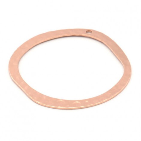 34x32x0.5mm Rose Gold Plated Hammered Circle Charms with 1.8mm hole