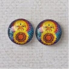 12mm Art Glass Backed Cabochons  - Symmetry Series 2