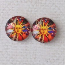 12mm Art Glass Backed Cabochons  - Symmetry Series 4