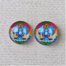 12mm Art Glass Backed Cabochons  - Symmetry Series 7