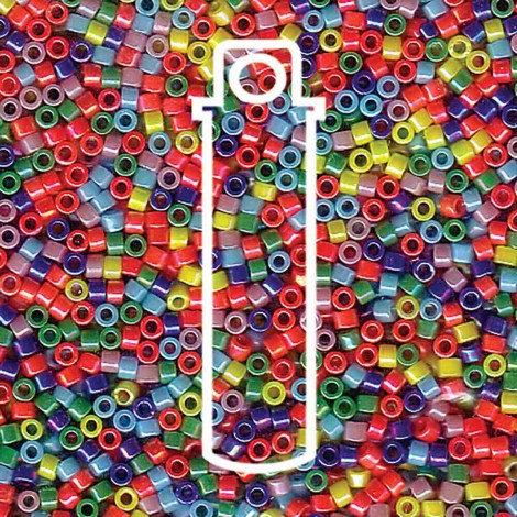 11/0 Delica Beads - Opaque Rainbow AB Mix - 7.2gm
