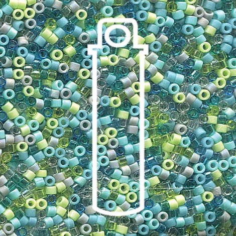 11/0 Delica Beads - Caribbean Waters Mix - 7.2gm 11/0 Delica Beads - Caribbean Waters Mix - 7.2gm