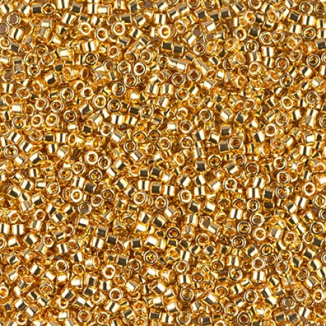 11/0 Delica Seed Beads - 24K Gold Plated - 50gm Factory Pack