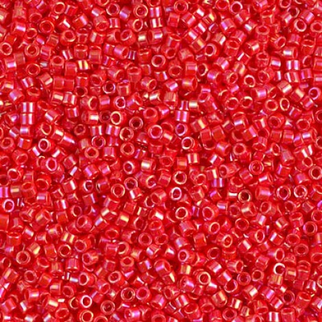 11/0 Delica Seed Beads - Opaque Light Siam AB - 7.2gm
