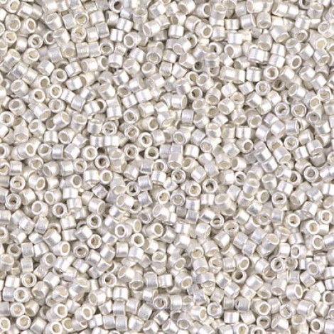 11/0 Delica Seed Beads - Frosted Sterling Plated - 7.2gm 11/0 Delica Seed Beads - Frosted Sterling Plated - 7.2gm