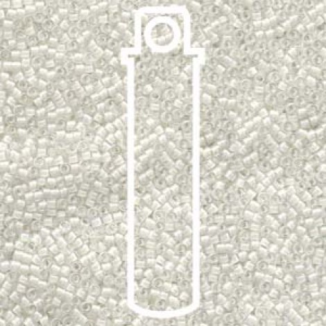 11/0 Delica Seed Beads - Lined White AB - 7.2gm