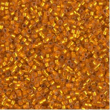 11/0 Delica Seed Beads - Dyed Semi-Matte Silver Lined Squash - 7.2gm