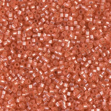 11/0 Miyuki Delica Seed Beads - Dyed Semi-Frosted Silver Lined Watermelon - 7.2gm