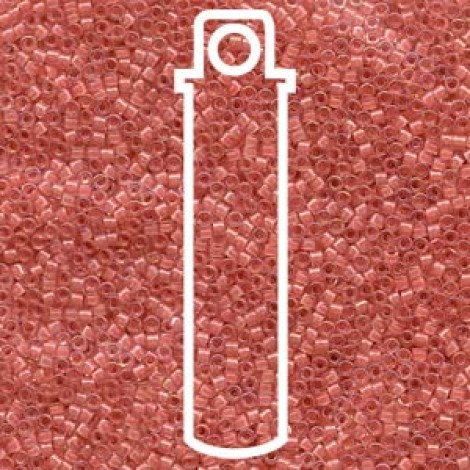 11/0 Delica Seed Beads - Lined Rose Pink AB - 7.2gm 11/0 Delica Seed Beads - Lined Rose Pink AB - 7.2gm