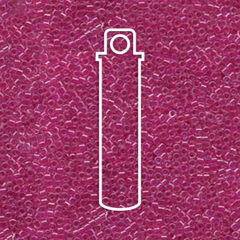 11/0 Delica Seed Beads - Lined Light Fuchsia AB - 7.2gm