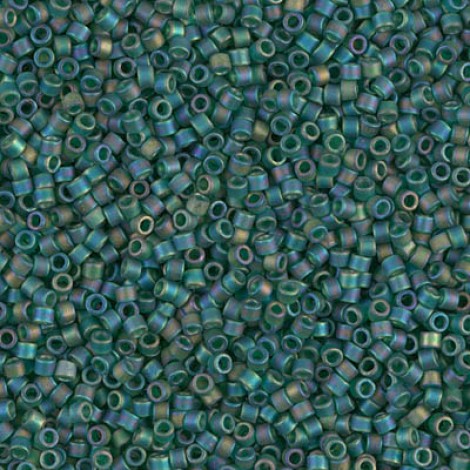 11/0 Delica Seed Beads - Matte Emerald AB - 7.2gm 11/0 Delica Seed Beads - Matte Emerald AB - 7.2gm