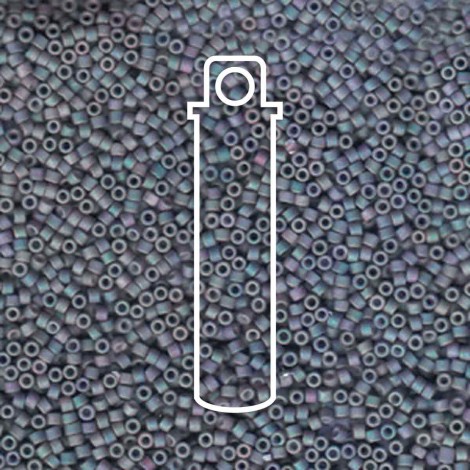 11/0 Delica Seed Beads - Matte Metallic Blue Slate AB - 7.2gm 11/0 Delica Seed Beads - Matte Metallic Blue Slate AB - 7.2gm