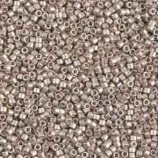 11/0 Delica Seed Beads - Galvanised Semi Frosted Light Smoky Amethyst