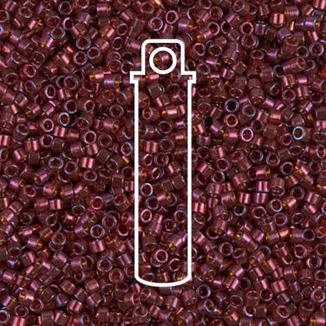 11/0 Delica Seed Beads - Dark Topaz Claret Luster - 7.2gm 11/0 Delica Seed Beads - Dark Topaz Claret Luster - 7.2gm
