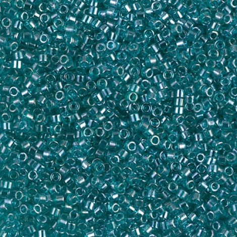 11/0 Delica Seed Beads - Transparent Caribbean Teal Luster - 7.2gm