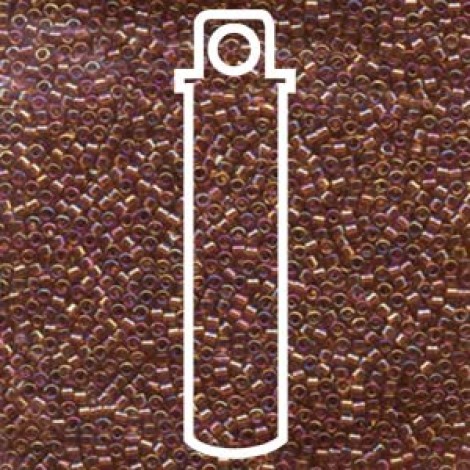 11/0 Delica Seed Beads -  Transparent Dark Cranberry AB - 7.2gm